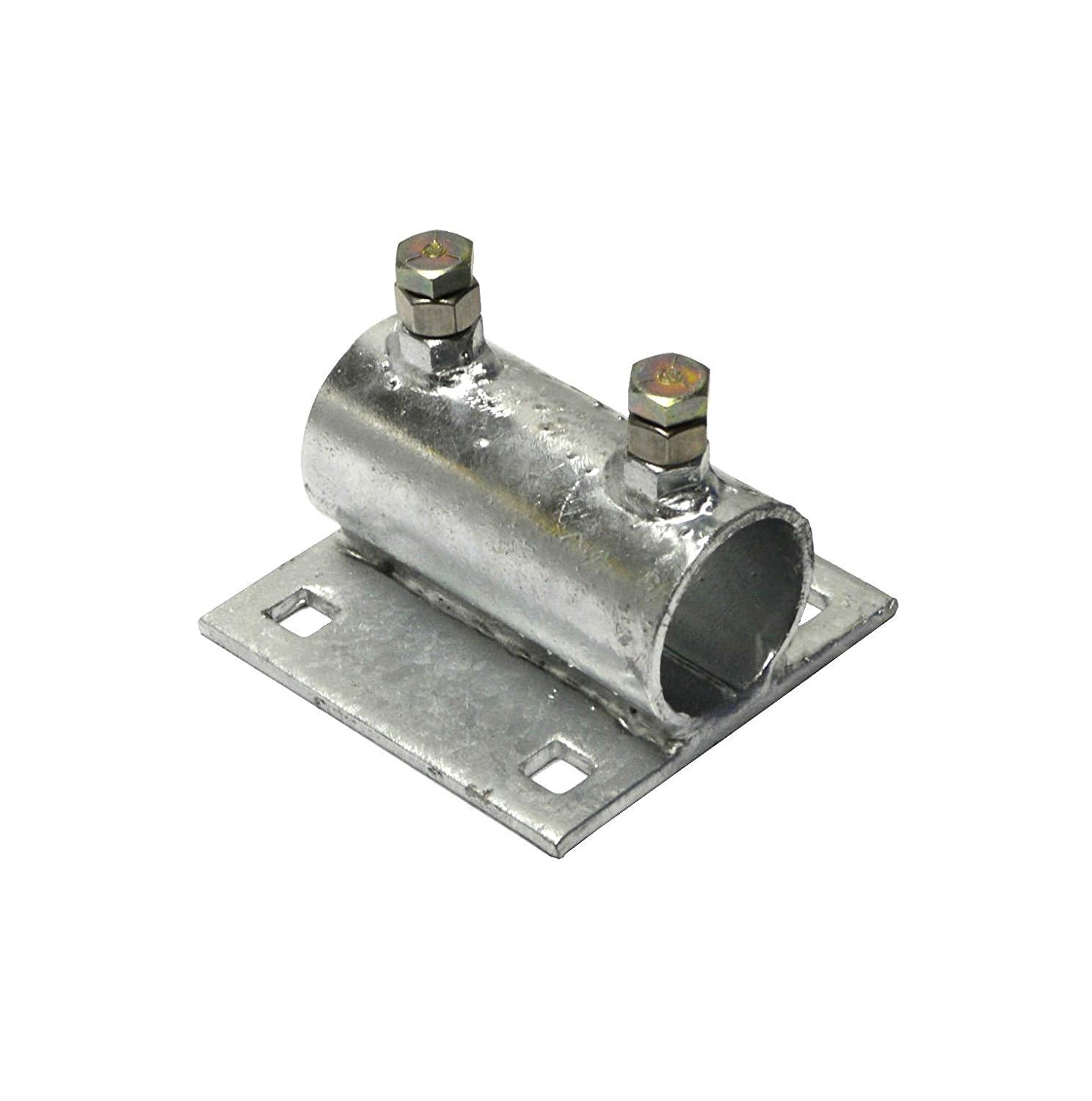 2 inch dock pipe holder sleeve with galvanized backer plate