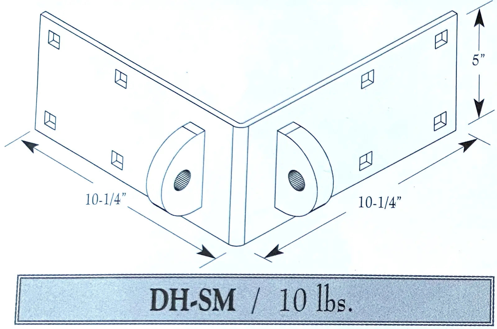 Dock Hardware DH-SM Outside Corner Male / Male Connector Galvanized Steel