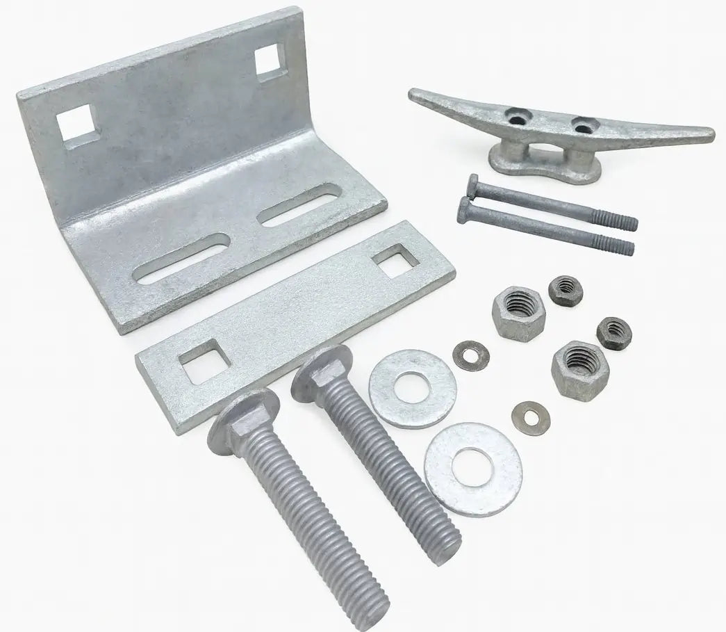 Dock Hardware DH-MC06-SET 6 inch galvanized cleat set with hardware 6" all parts