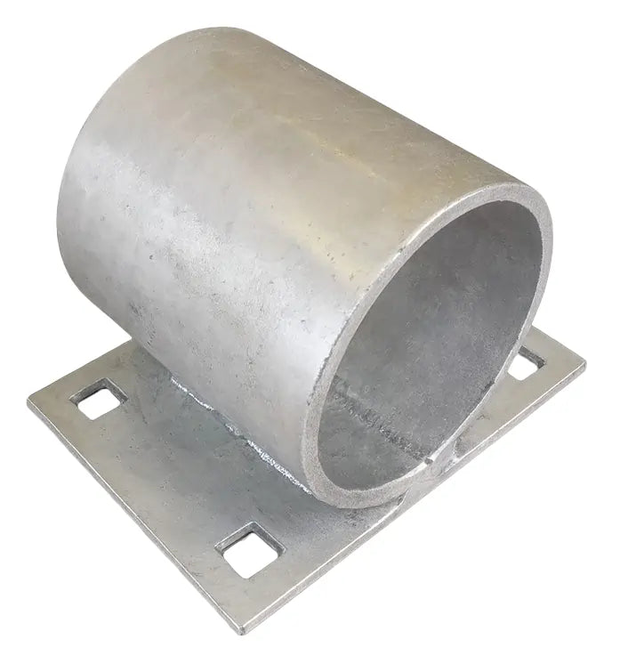 4 inch dock pipe holder with 5x6.75 galvanized backer plate