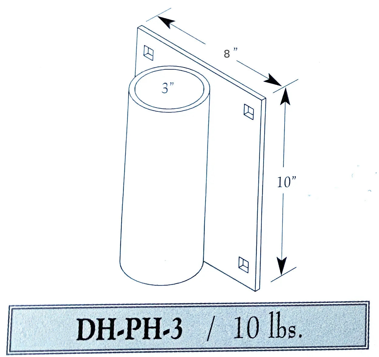 3 inch dock pipe holder with 8x10 schematics