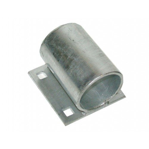 3 inch galvanized steel dock pipe holder on 5x5 backer plate