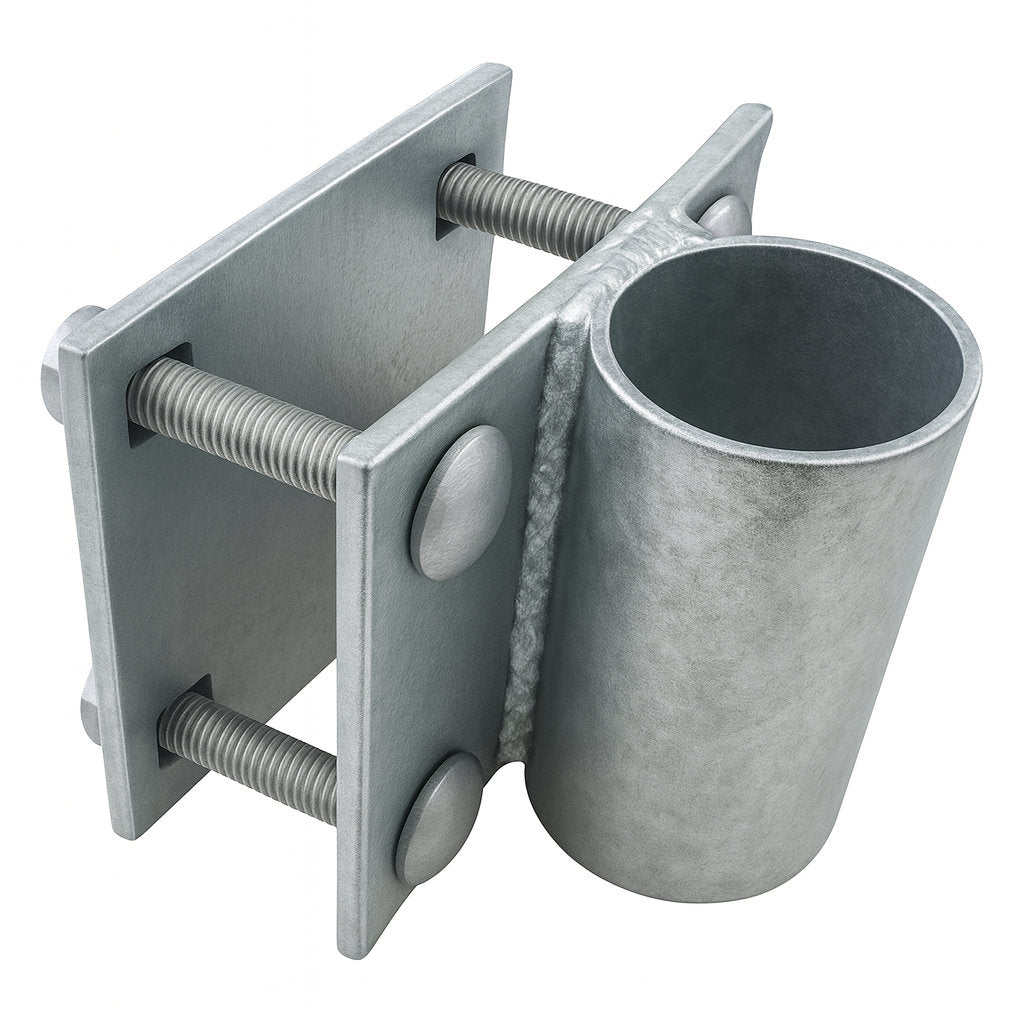 Dock Hardware 2 inch pipe holder kit with backer plate and fasteners