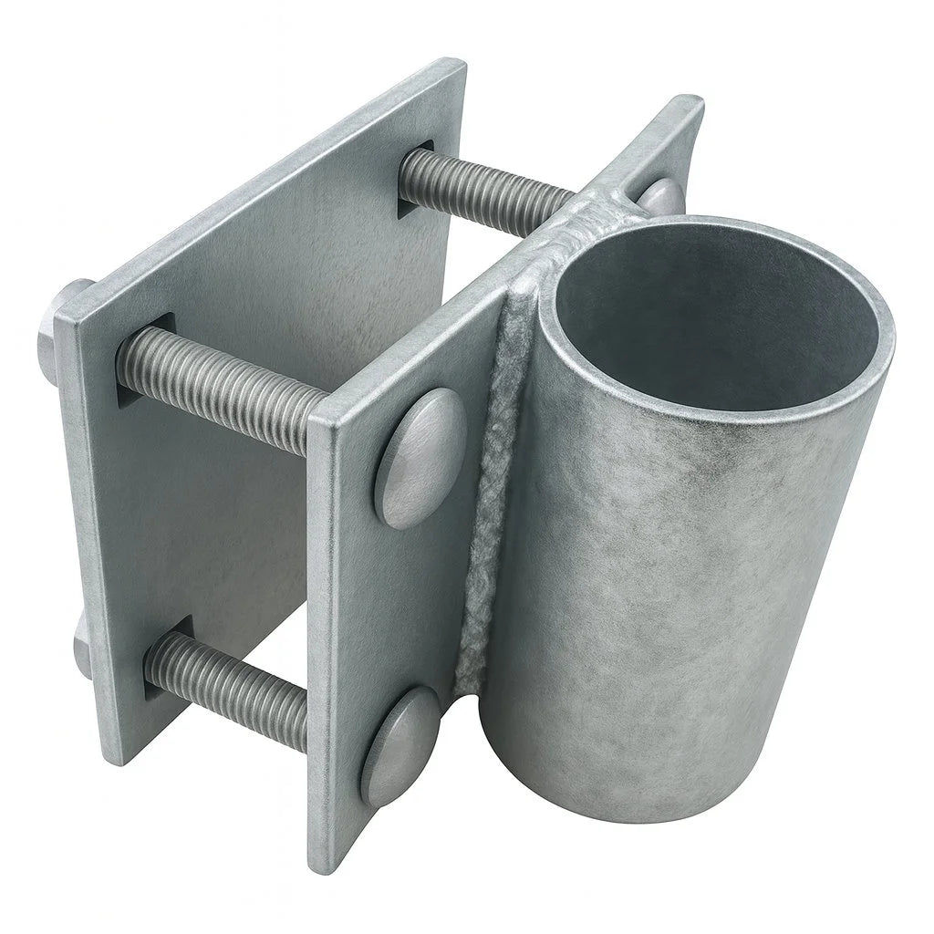 Dock Hardware 2 inch pipe holder kit with backer plate and fasteners