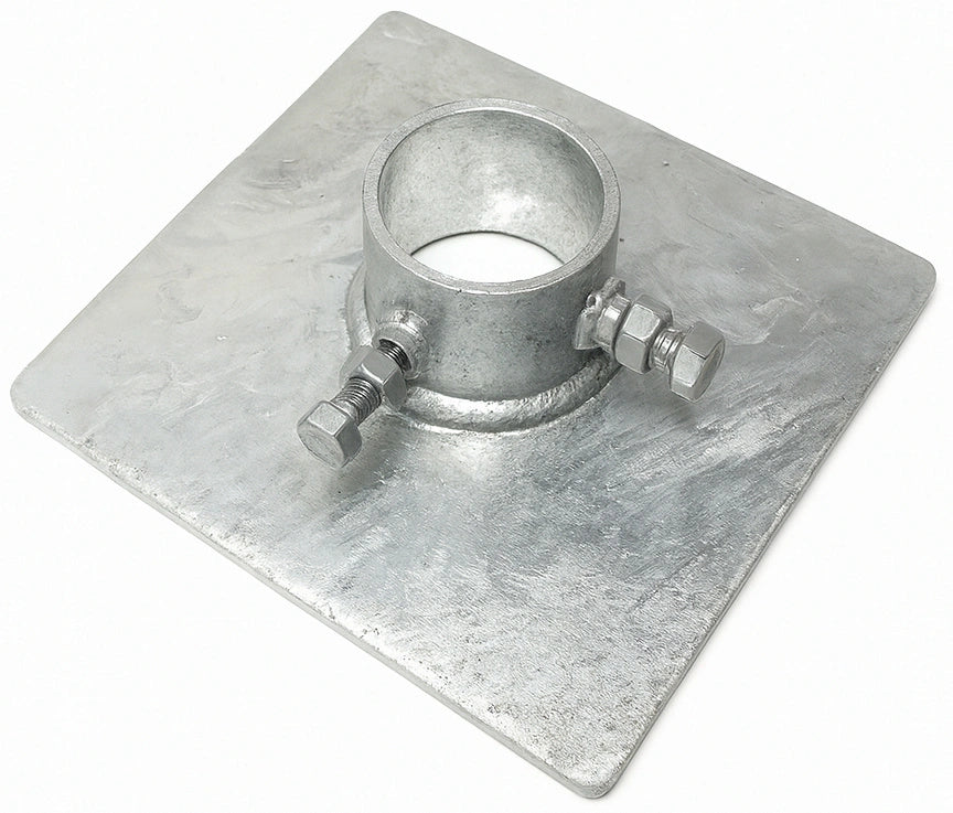 dock hardware galvanized 3 inch pipe mud foot holder 10x10 base
