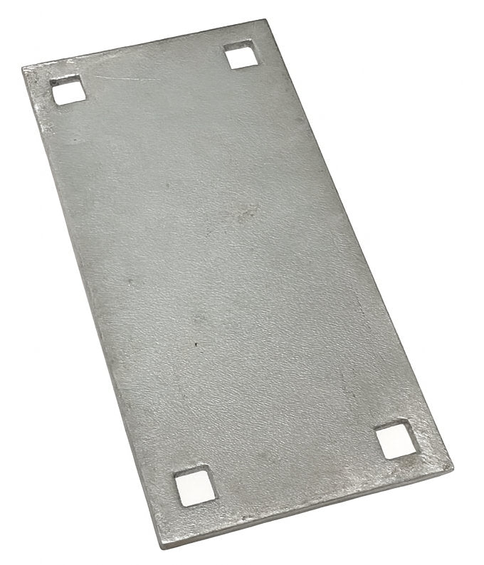 Dock Hardware DH-PHB510 Backer Plate, 5″ x 10″ galvanized steel dock reinforcement plate with 1/4″ thick construction and 9/16″ bolt holes for pipe holders.
