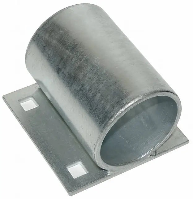 3 inch galvanized steel dock pipe holder on 5x5 backer plate